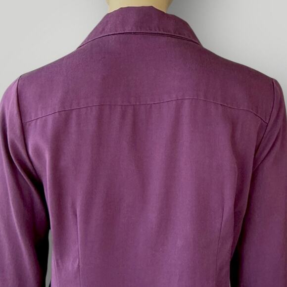 Soft Surroundings Asymmetrical Button Tunic Tops Roll Tab Sleeves Size PL Purple - Picture 12 of 16